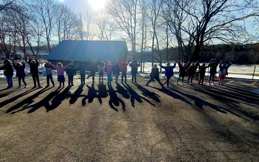 students outside